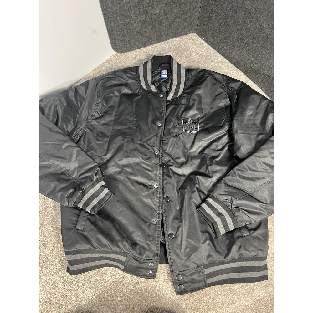 MENS Jacket NFL LOGO NWT $135 Large puffer Black Warm Official Licensed